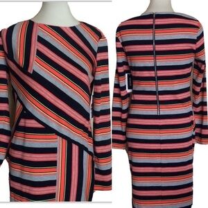 ECI Women  Stripe Multicolor Knit Sheath Dress